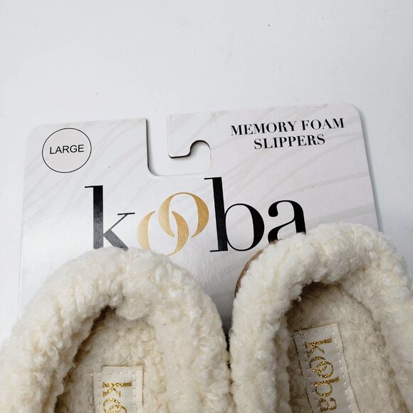 NWT Kooba Tan Bow Front Furry Ankle Memory Foam Slippers XL - Picture 7 of 8